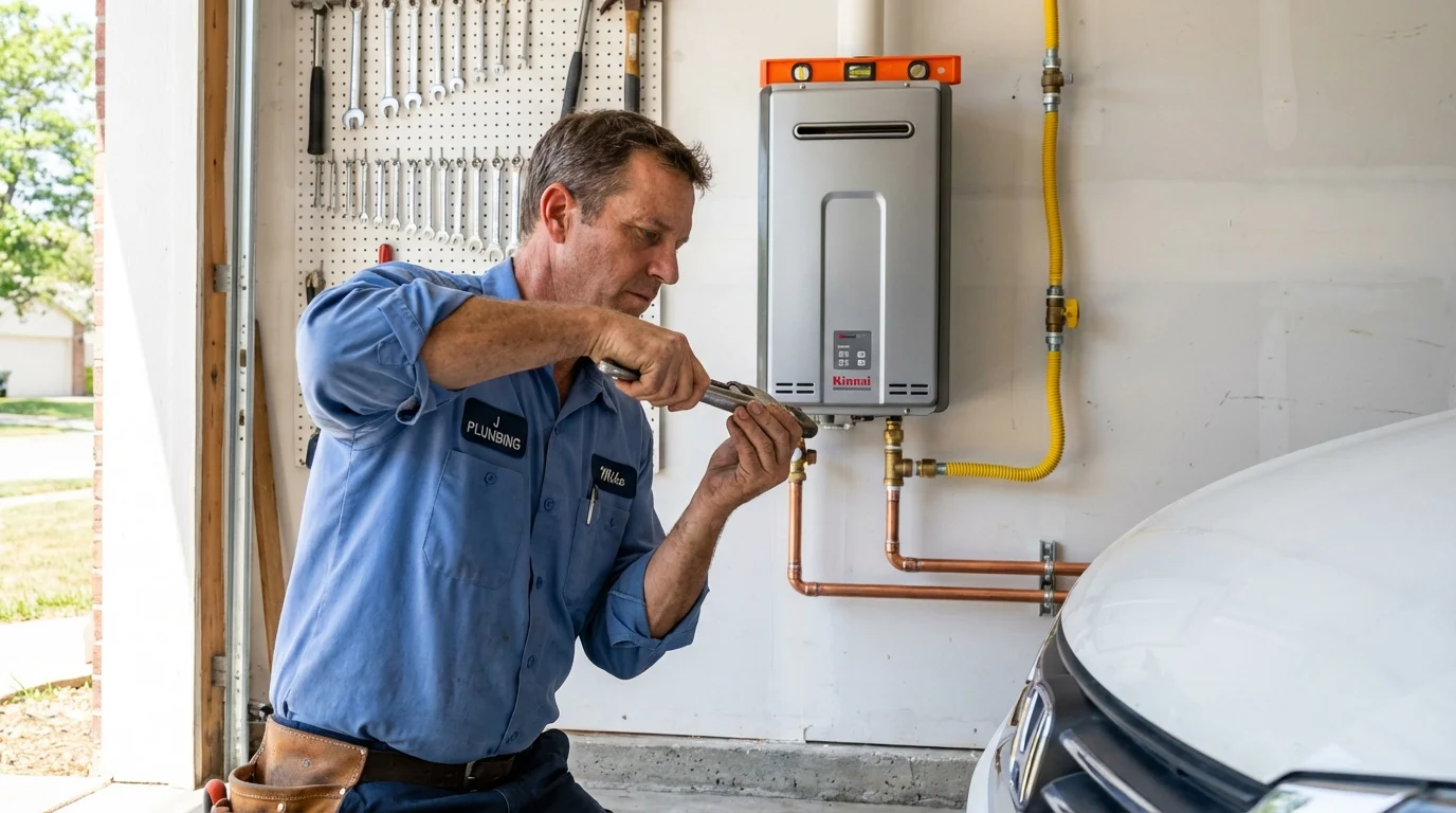 Tankless water heater installation by a Johns Plumbing LLC plumber in Petersburg